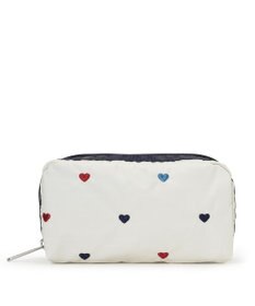 LeSportsac RECTANGULAR COSMETIC/トリコロールハートエンブロイダリー