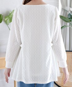 Tiaclasse L ダイヤ柄ジャガードパフスリチュニック