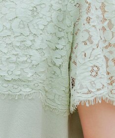 Tiaclasse 【洗える】レースコンビフレンチスリーブニットチュニック