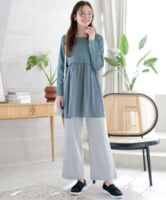 Tiaclasse L ヴィンテージサテンドッキングニットチュニック