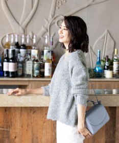 Tiaclasse L 【洗える】表情豊かなVネックMIX糸オーバーニット