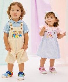 MIKI HOUSE HOT BISCUITS 【70-110cm】 ビーンズ×お菓子シリーズ サッカー素材オーバーオール