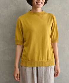 muuc 〈高品質シルク＆スーピマ超長綿〉〈洗えるニット〉半袖ボトルネックプルオーバー