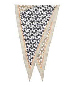 MOONBAT FURLA シルク100% モノグラム柄 菱形スカーフ