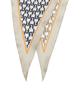 MOONBAT FURLA シルク100% モノグラム柄 菱形スカーフ