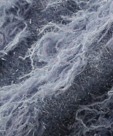 YECCA VECCA ラメフェザー袖フリンジニット