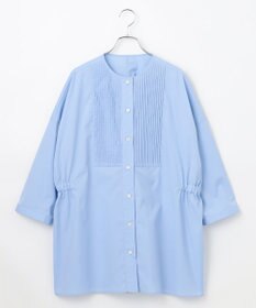 #Newans 【洗濯機可能/シワになりにくい】〈お腹・腰回りをカバー〉ピンタックデザインスクエアブラウス