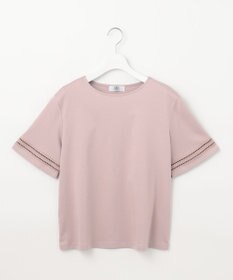 J.PRESS LADIES L 【接触冷感】コットンスムース 刺繍スリーブ カットソー