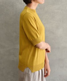 muuc 〈高品質シルク＆スーピマ超長綿〉〈洗えるニット〉半袖ボトルネックプルオーバー