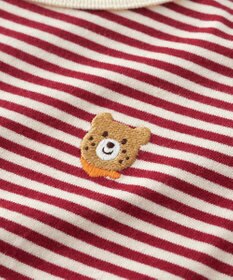 MIKI HOUSE HOT BISCUITS 【70-120cm】【Everyday Series】ワンポイント ボーダー長袖Tシャツ