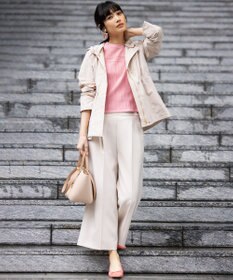 組曲 【美シルエット・ストレッチ・シワになりにくい】オシャクロス ガウチョパンツ