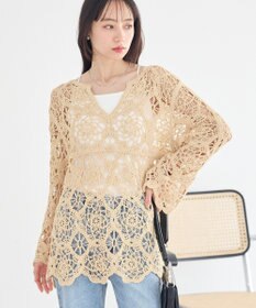 earth music&ecology クロシェ風プルオーバー