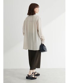 Green Parks バンドカラーポケット付きシアーシャツ