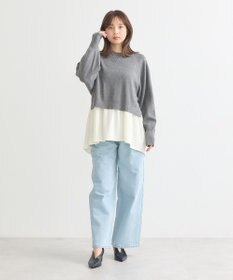 earth music&ecology ドッキングプリーツニット