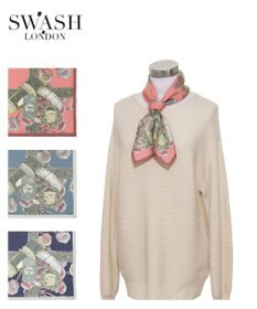 MOONBAT SWASH LONDON(スウォッシュロンドン） シルクツイルスカーフ THINK OF ME 68×68cm 日本製