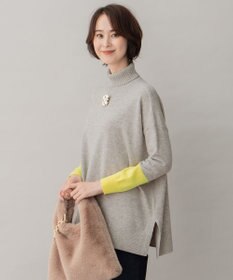 自由区 【洗える】セミウーステッドウール タートルネックニット