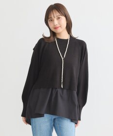 earth music&ecology ドッキングプリーツニット