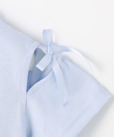 ANY KIDS 【洗濯機可能】肩あき ロゴ刺繍Tシャツ