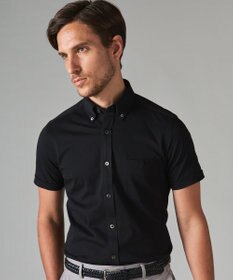 GOTAIRIKU 【吸汗速乾】クールマックス鹿の子 半袖ビズシャツ_ボタンダウン