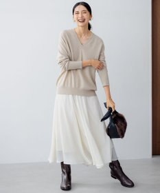 23区 【一部店舗限定/洗える】クレープシフォン フレア スカート