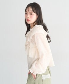 earth music&ecology シアーチェック2wayオフショルブラウス