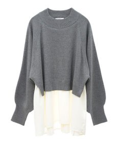 earth music&ecology ドッキングプリーツニット