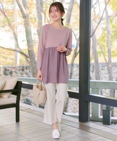 Tiaclasse L ヴィンテージサテンドッキングニットチュニック