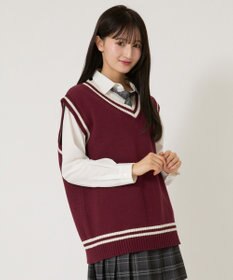 WEGO 【SCHOOLITEM】ラインスクールニットベスト