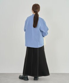 Green Parks 配色リブニットドッキング裏起毛プルオーバ