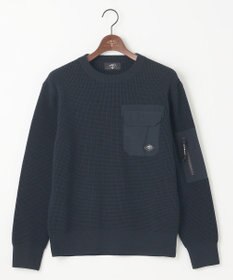 JOSEPH ABBOUD MOUNTAIN 【イージーケア/速乾性/軽量糸使用】 クルーネックコンビ プルオーバー ニット