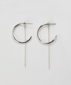 Phoebe 【金属アレルギー対応】2wayウェーブラインフープピアス　シルバー/ニッケルフリー