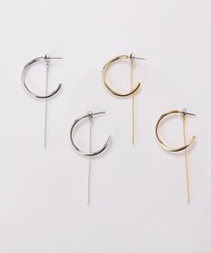 Phoebe 【金属アレルギー対応】2wayウェーブラインフープピアス　シルバー/ニッケルフリー