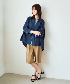 YECCA VECCA 2wayドロストスリーブバンドカラーシャツ