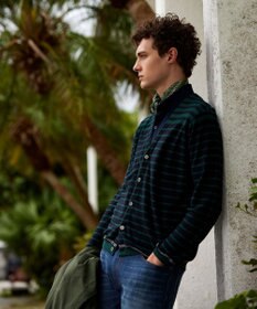 JOSEPH ABBOUD 【洗える】フランドルリネンボーダーカーディガン