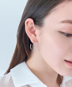 Phoebe 【金属アレルギー対応】2wayウェーブラインフープピアス　シルバー/ニッケルフリー