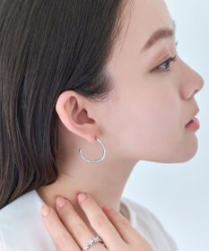 Phoebe 【金属アレルギー対応】2wayウェーブラインフープピアス　シルバー/ニッケルフリー