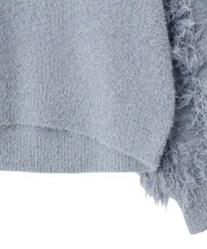 YECCA VECCA ラメフェザー袖フリンジニット