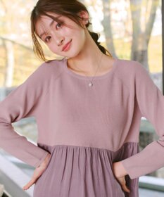 Tiaclasse L ヴィンテージサテンドッキングニットチュニック