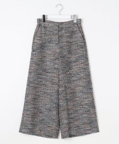 自由区 【洗える】エアリーツイードワイドクロップド パンツ
