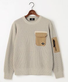 JOSEPH ABBOUD MOUNTAIN 【イージーケア/速乾性/軽量糸使用】 クルーネックコンビ プルオーバー ニット