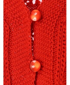 Green Parks 格子柄編みニットカーディガン