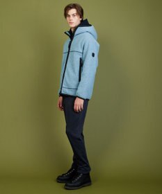 JOSEPH ABBOUD MOUNTAIN 【軽量/リサイクルウール使用】ヘリンボンウールフリース フーディ