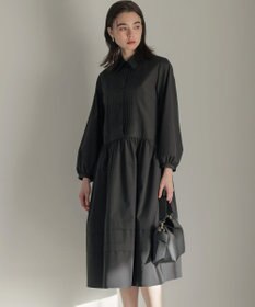 組曲 ソフトクロスピンタック ワンピース ブラック系