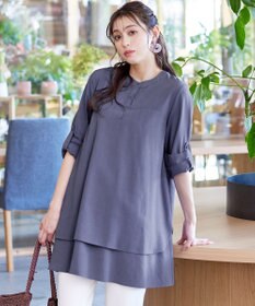 Tiaclasse 【洗える】レイヤードヘムシャツチュニック