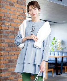 Tiaclasse 【洗える】レイヤードヘムシャツチュニック