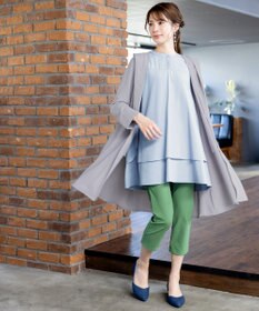 Tiaclasse 【洗える】レイヤードヘムシャツチュニック