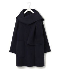ICB ウールリバー ストール付きノーカラーコート