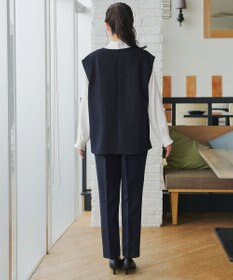 Tiaclasse 【ブラウス&ベスト&パンツ3点セット】リボンタイブラウス＋ベスト付き 3点セットアップ