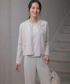 J.PRESS LADIES L 【セットアップ対応】セラテリーダブルクロス セミワイド パンツ