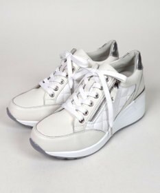 Dominic3 ヒールアップ サイドキルティング ジップスニーカー